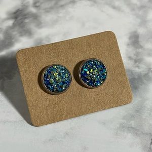 Handcrafted Geode Small Stud Earrings